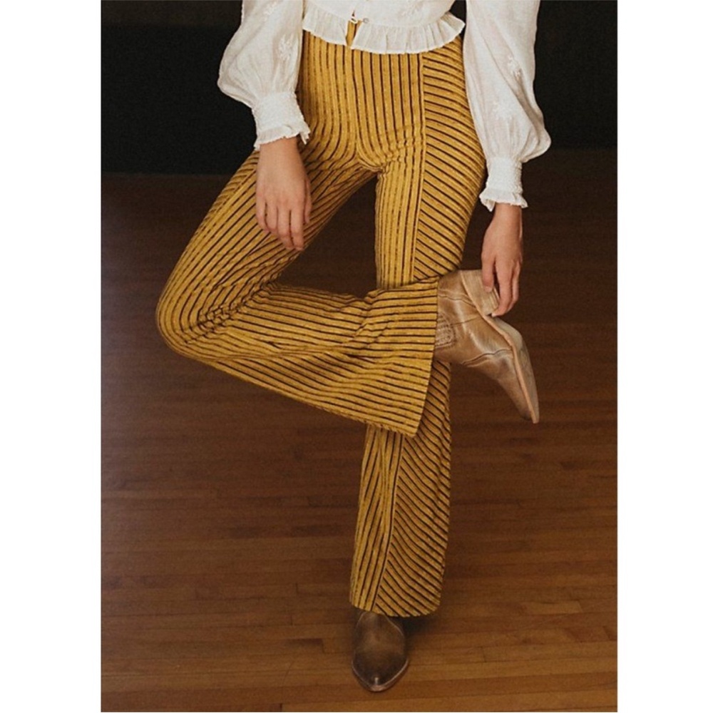 Free People Pull On Velvet Flare Pants XS